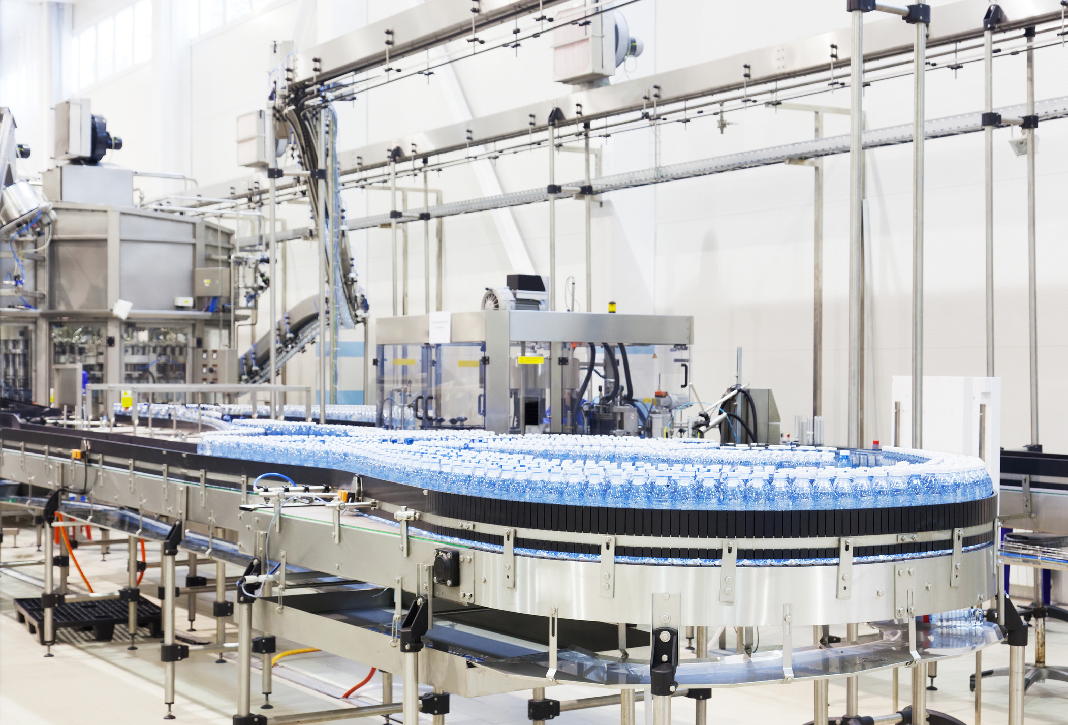 Water bottles in production